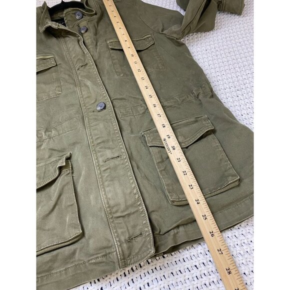 Lucky Brand Womens Barn Chore Jacket Size Medium Olive Green Utility Cargo Zip - Picture 7 of 12